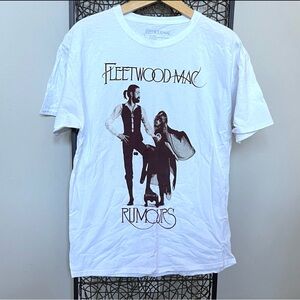 Fleetwood Mac Rumours Band White 100% Cotton Tee Short Slv Unisex L